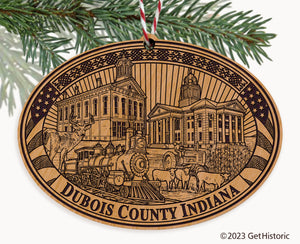 Dubois County Indiana Engraved Natural Ornament