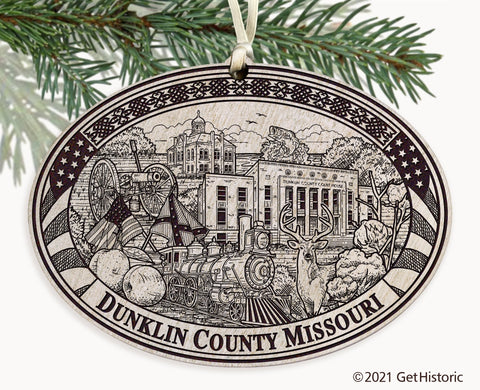Dunklin County Missouri Engraved Ornament