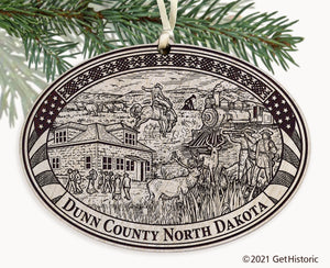 Dunn County North Dakota Engraved Ornament