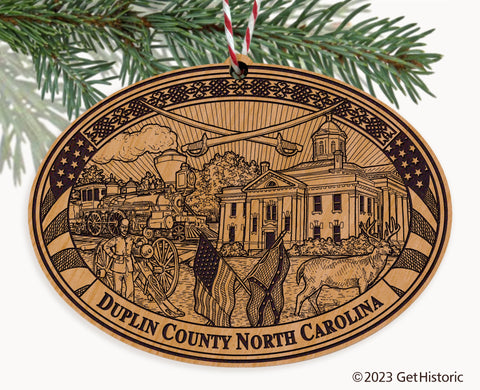 Duplin County North Carolina Engraved Natural Ornament