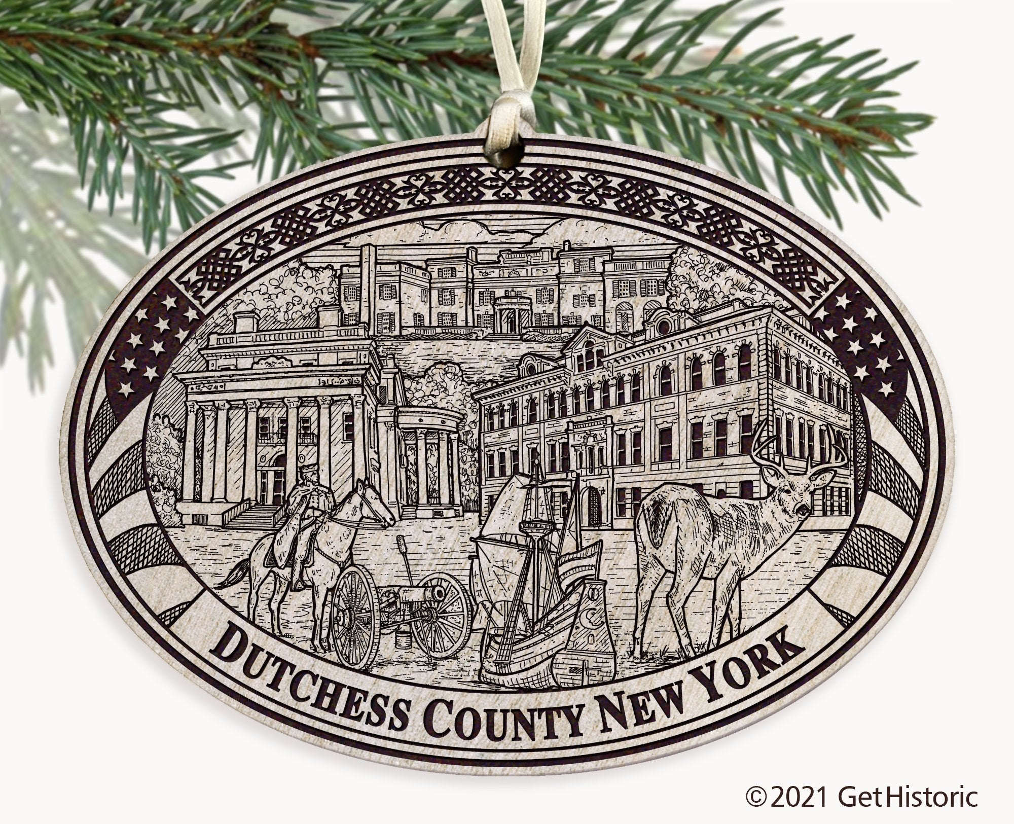 Dutchess County New York Engraved Ornament