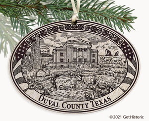 Duval County Texas Engraved Ornament