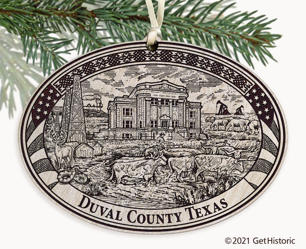 Duval County Texas Engraved Ornament