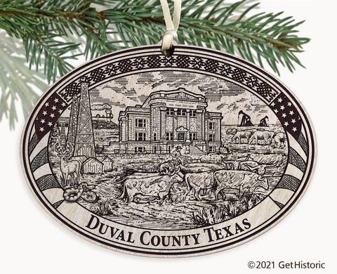 Duval County Texas Engraved Ornament