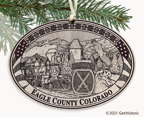 Eagle County Colorado Engraved Ornament