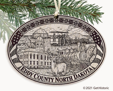 Eddy County North Dakota Engraved Ornament