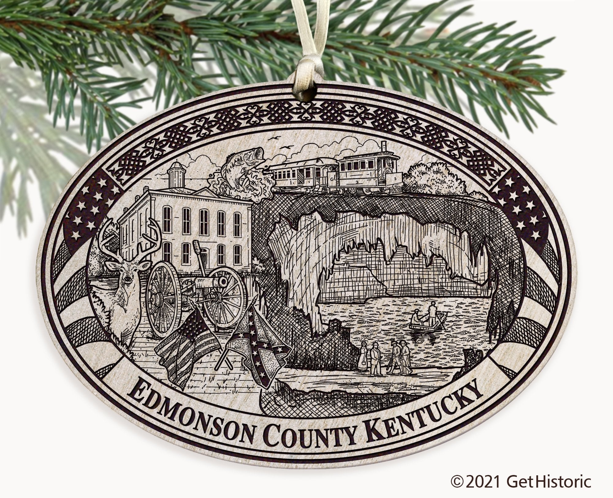 Edmonson County Kentucky Engraved Ornament