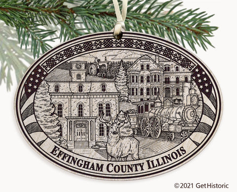 Effingham County Illinois Engraved Ornament