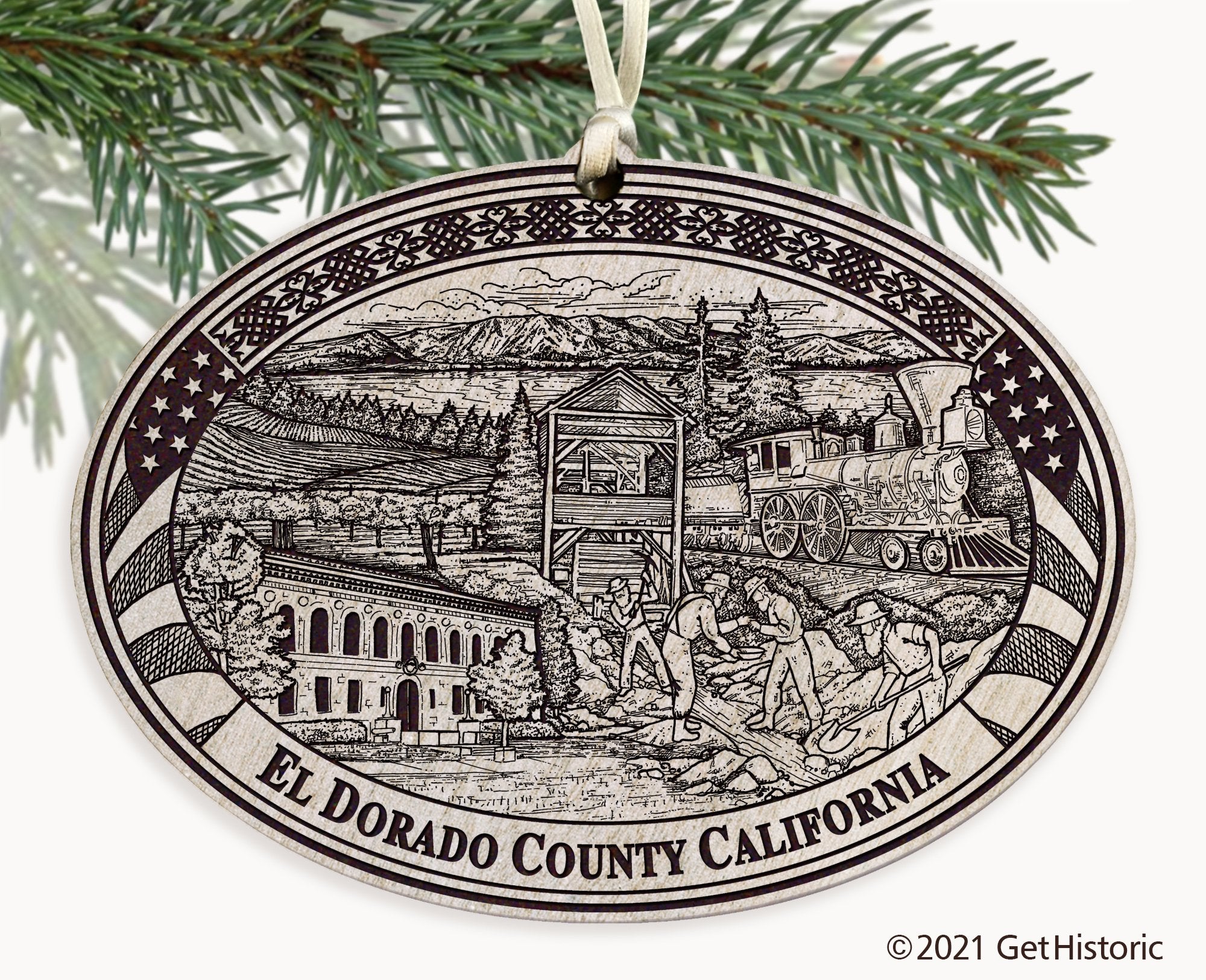 El Dorado County California Engraved Ornament