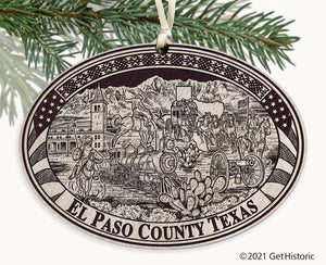 El Paso County Texas Engraved Ornament