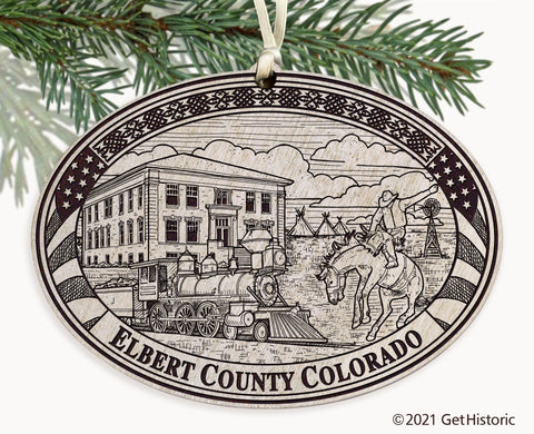 Elbert County Colorado Engraved Ornament