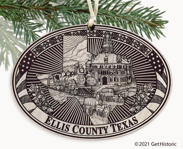 Ellis County Texas Engraved Ornament