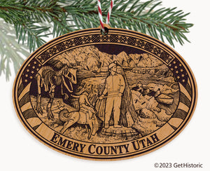 Emery County Utah Engraved Natural Ornament