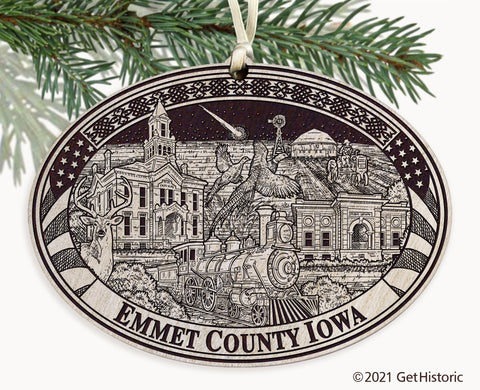 Emmet County Iowa Engraved Ornament