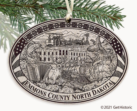 Emmons County North Dakota Engraved Ornament