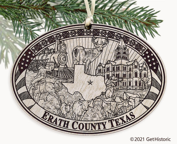 Erath County Texas Engraved Ornament