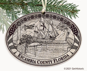 Escambia County Florida Engraved Ornament