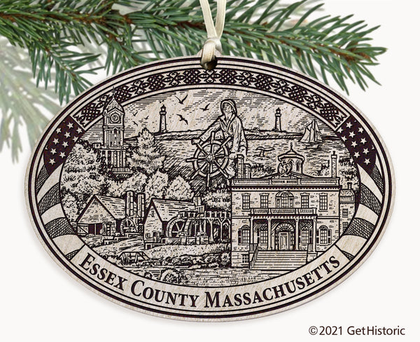 Essex County Massachusetts Engraved Ornament