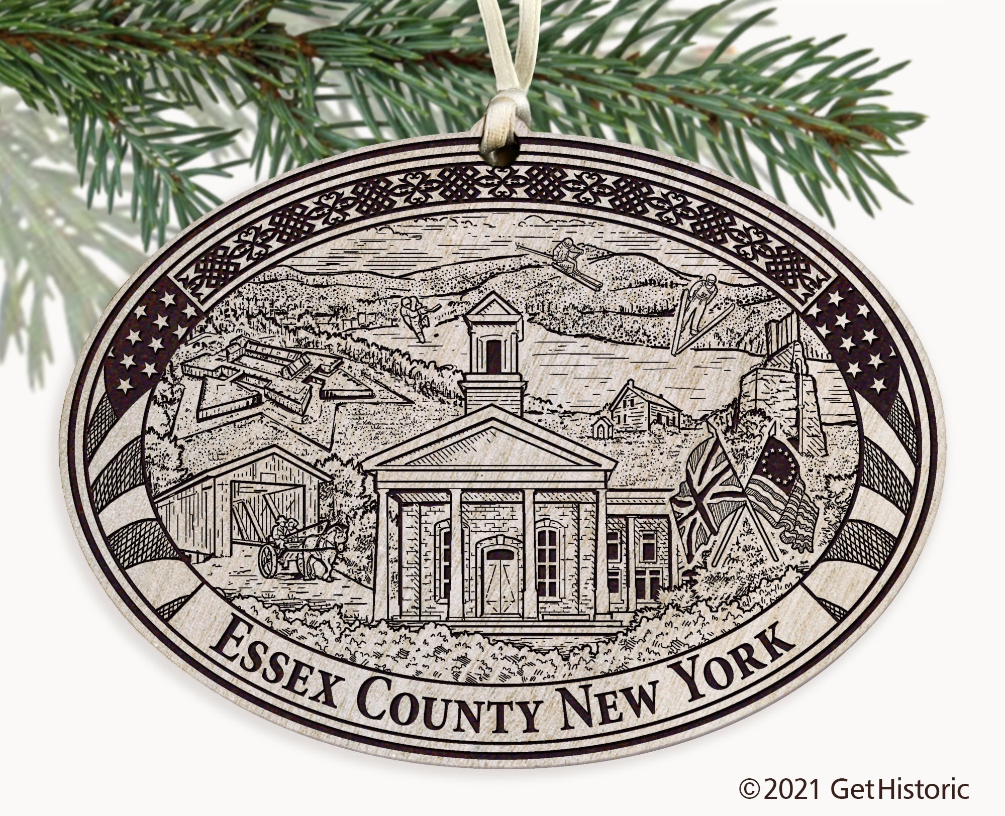 Essex County New York Engraved Ornament