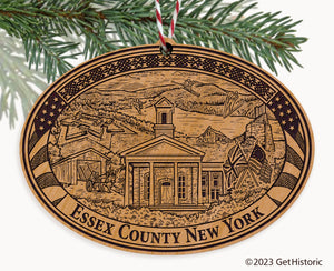 Essex County New York Engraved Natural Ornament