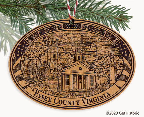 Essex County Virginia Engraved Natural Ornament