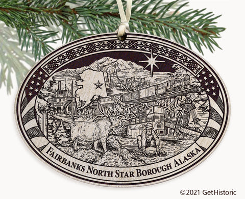 Fairbanks Borough Alaska Engraved Ornament