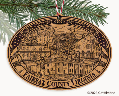Fairfax County Virginia Engraved Natural Ornament
