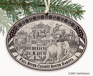Fall River County South Dakota Engraved Ornament
