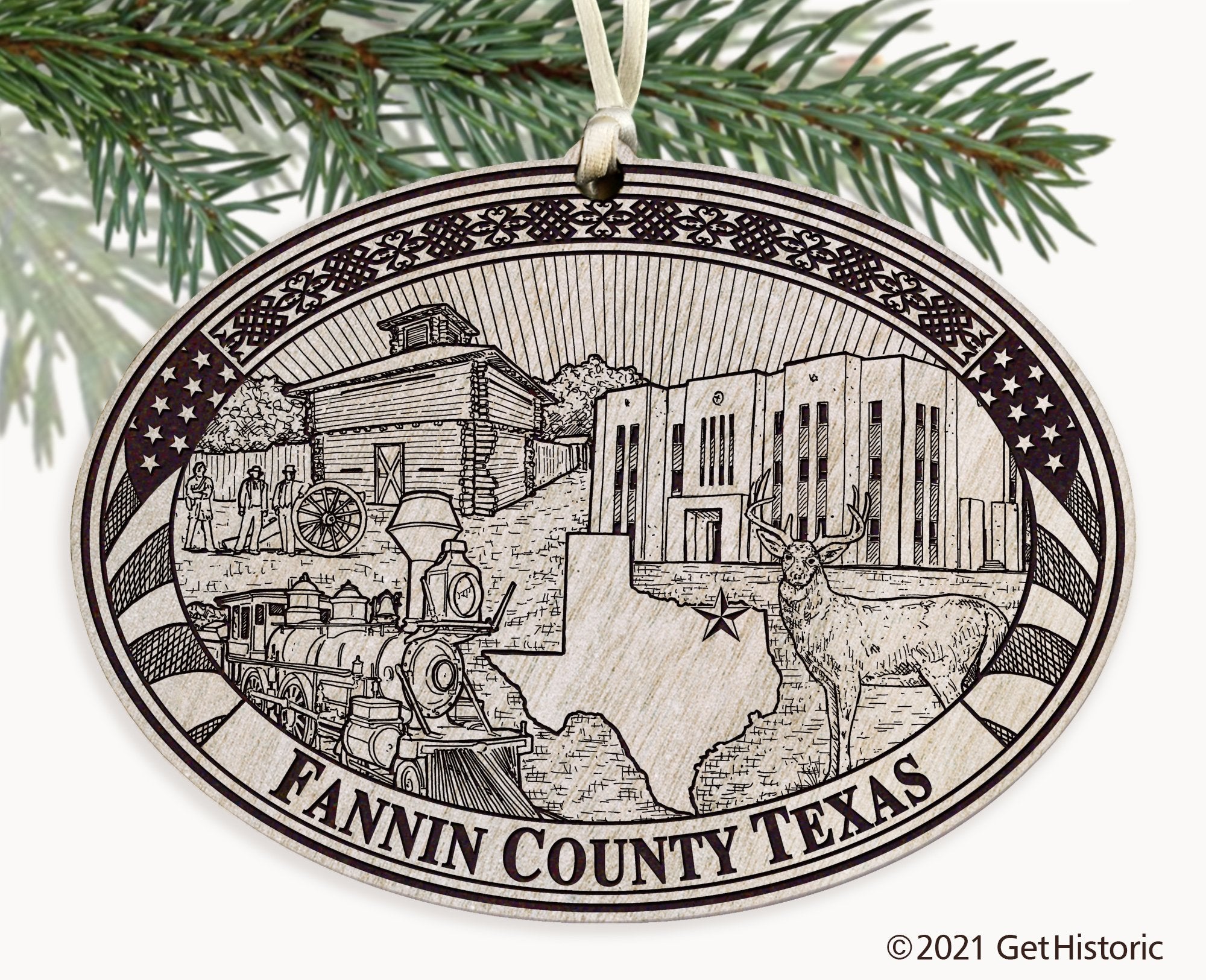 Fannin  County Texas Engraved Ornament