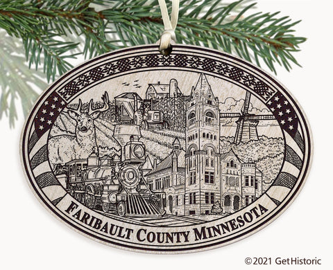Faribault County Minnesota Engraved Ornament