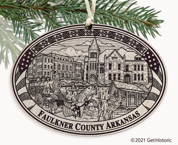 Faulkner County Arkansas Engraved Ornament