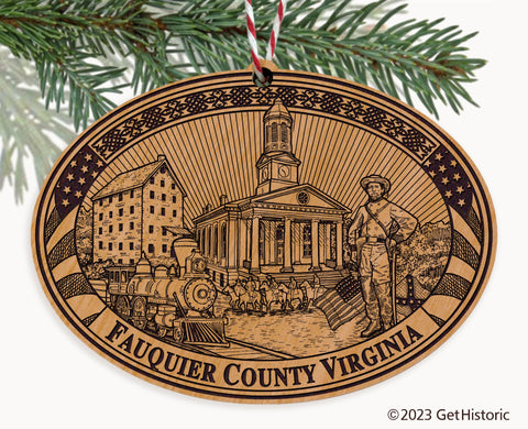 Fauquier County Virginia Engraved Natural Ornament