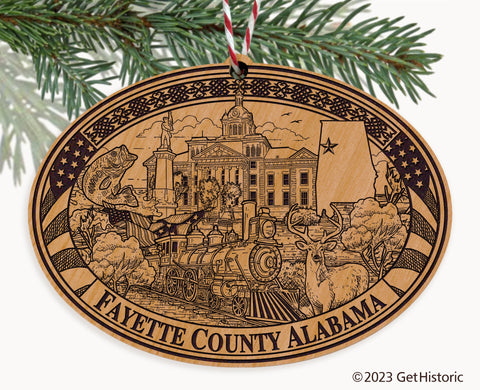 Fayette County Alabama Engraved Natural Ornament
