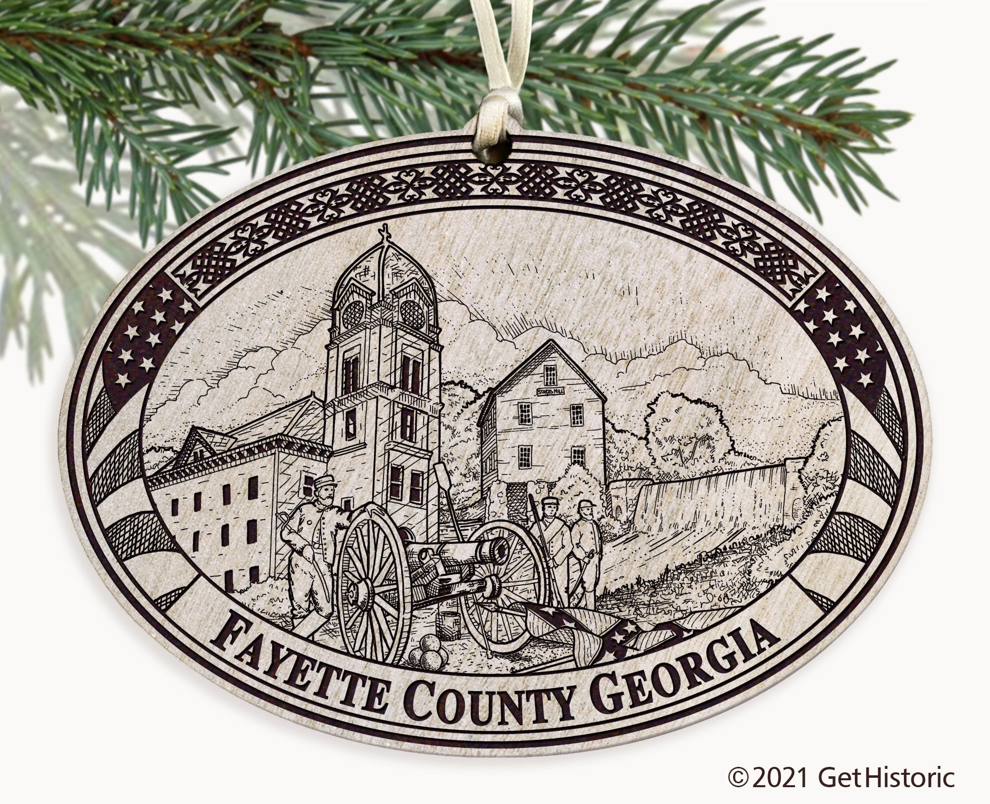 Fayette County Georgia Engraved Ornament
