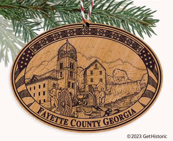 Fayette County Georgia Engraved Natural Ornament