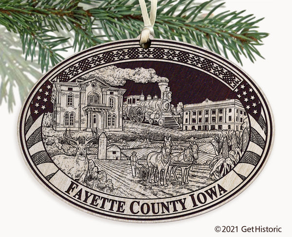 Fayette County Iowa Engraved Ornament