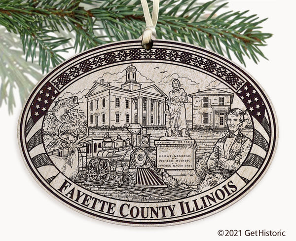 Fayette County Illinois Engraved Ornament