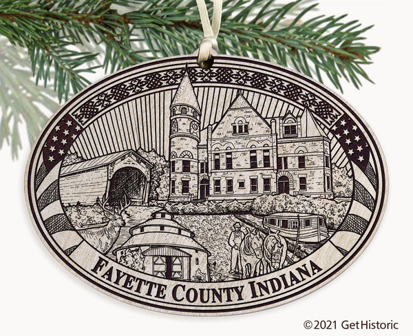 Fayette County Indiana Engraved Ornament
