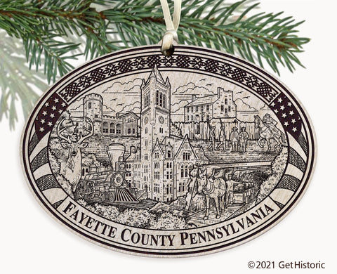 Fayette County Pennsylvania Engraved Ornament