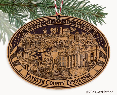 Fayette County Tennessee Engraved Natural Ornament