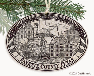 Fayette County Texas Engraved Ornament