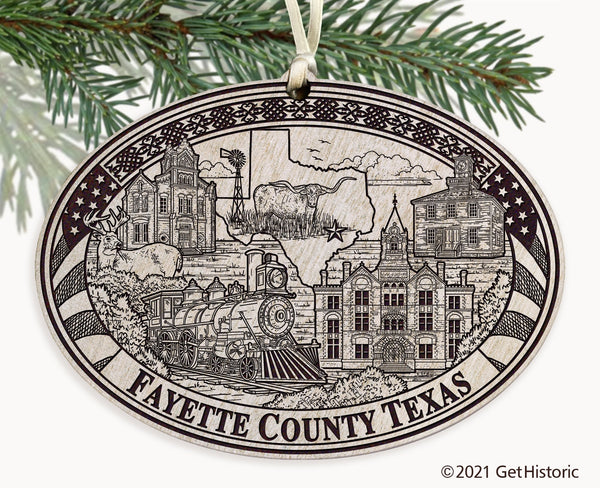 Fayette County Texas Engraved Ornament