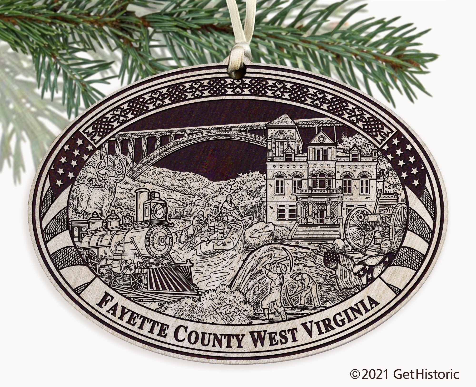 Fayette County West Virginia Engraved Ornament