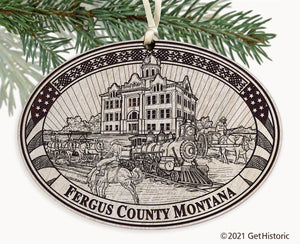 Fergus County Montana Engraved Ornament