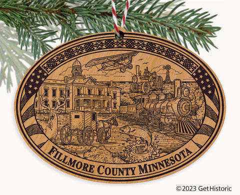 Fillmore County Minnesota Engraved Natural Ornament