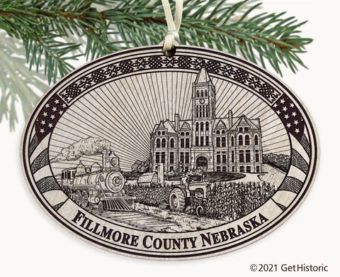 Fillmore County Nebraska Engraved Ornament