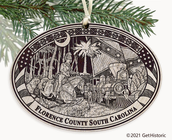 Florence County South Carolina Engraved Ornament