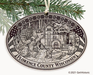 Florence County Wisconsin Engraved Ornament
