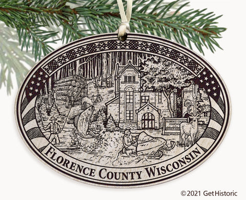 Florence County Wisconsin Engraved Ornament