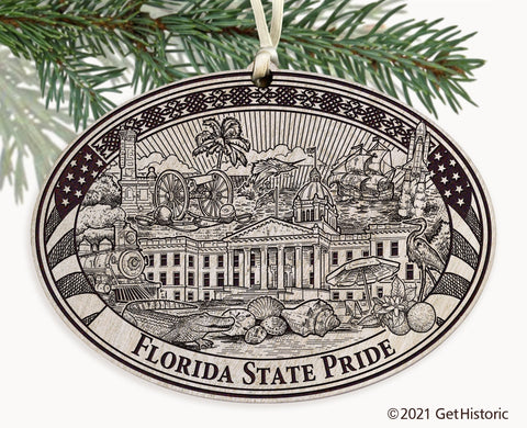 Florida State Engraved Ornament